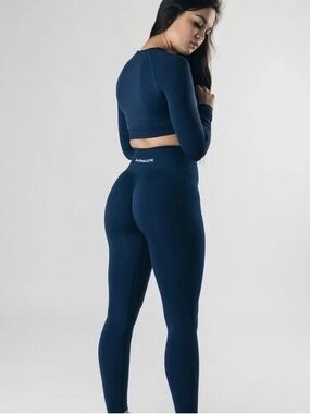 OG Alphalete Amplify Tuxedo Blue Leggings